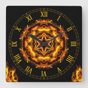 Out Of The Crucible ~ Art From The Flames ~ Quadratische Wanduhr