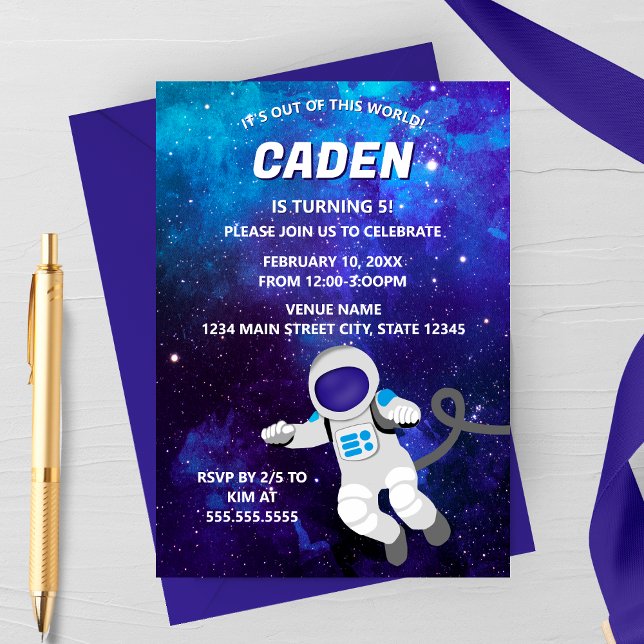 Out of This World Space Birthday Invitation Einladung (Von Creator hochgeladen)