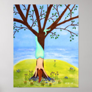 "Out Of Water" Mermaid Full Bleed Print Poster