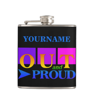 Out & PROUD-benutzerdefinierte Flasche Flachmann