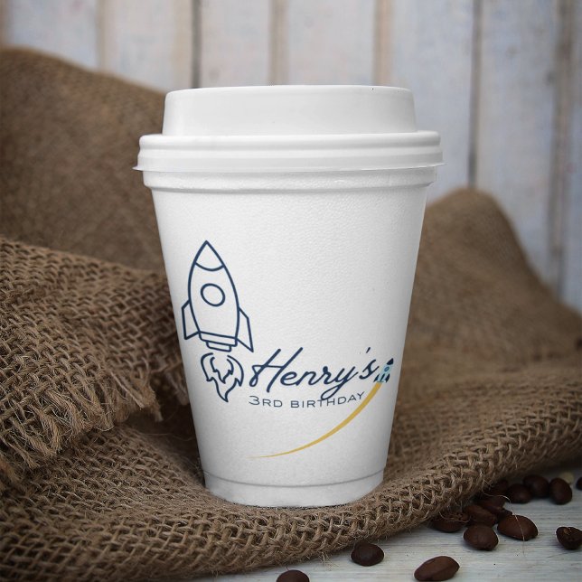 Out to space Birthday Party Paper cup Pappbecher (Von Creator hochgeladen)