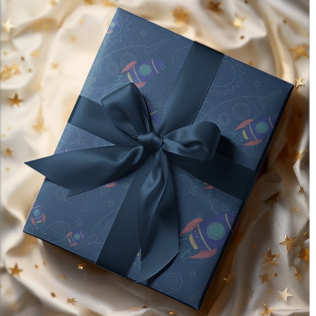 Out to Space Thema Geschenkpapier (Von Creator hochgeladen)