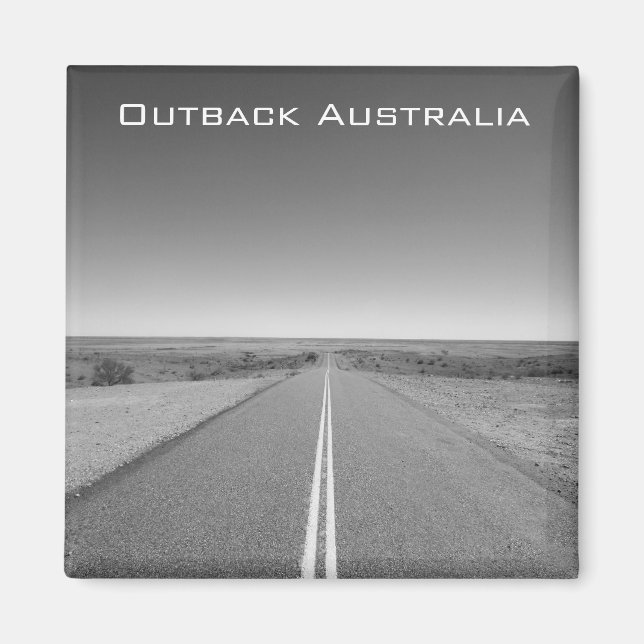 OutAustralia Road in Schwarz und Weiß - Magnet (Vorne)