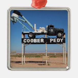 Outback Coober Pedy maßgeschneiderte Souvenir Silbernes Ornament