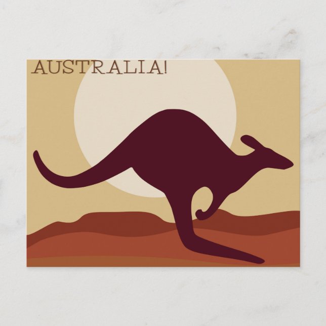 Outback Kangaroo Postkarte (Vorderseite)