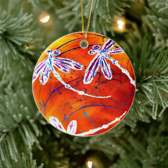 Outback Libellen Tanz Keramik Ornament (Baum)