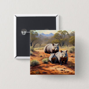 Outback Trio: Wombat Wanderers Button