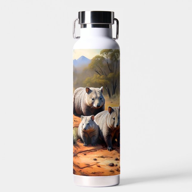 Outback Trio: Wombat Wanderers Trinkflasche (Vorne)