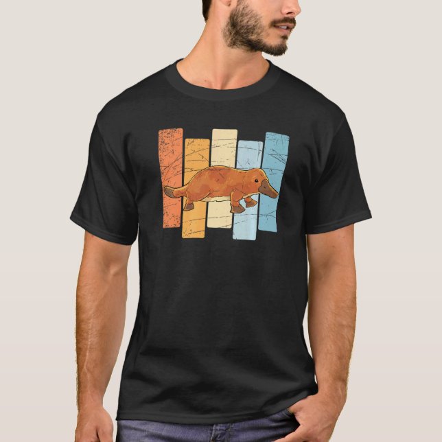 Outback Zoo Animal Niedlich Platypus Retro Austral T-Shirt (Vorderseite)