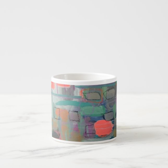 "Outdoor" Abstrakte Art Design Espresso Tasse (Vorderseite)