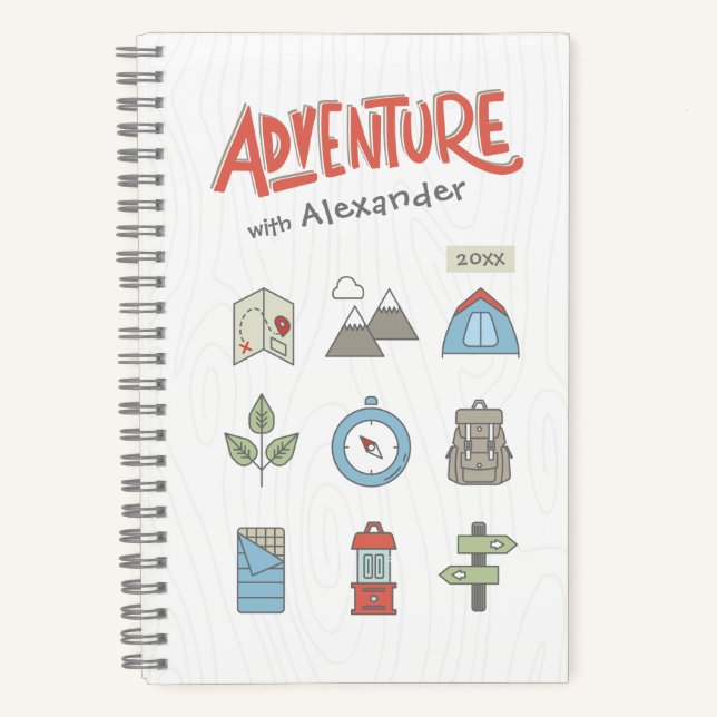 Outdoor Adventure Camping Graphic Kid's Notizbuch (Vorderseite)