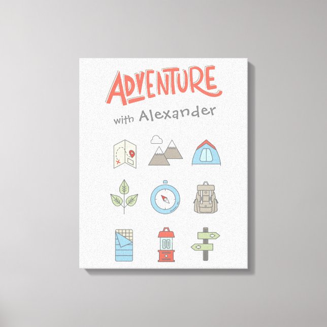 Outdoor Adventure Camping Kinder Leinwand Kunst, D (Vorderseite)