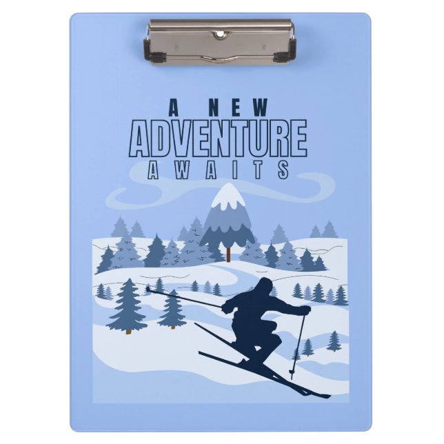 Outdoor Adventure Snowboarden Winter Klemmbrett (Vorderseite)