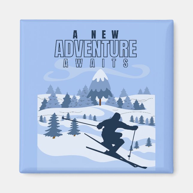 Outdoor Adventure Snowboarden Winter Magnet (Vorne)