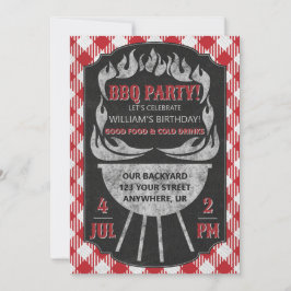Outdoor Backyard GRILLEN Geburtstagsparty Einladun Einladung