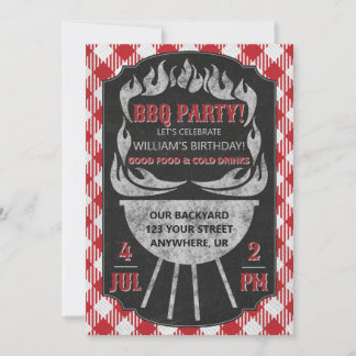 Outdoor Backyard GRILLEN Geburtstagsparty Einladun Einladung