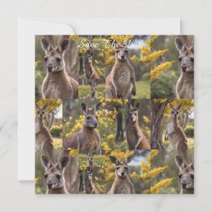 Outdoor Beauty: Kangaroo und Wattle Foto Collage Save The Date