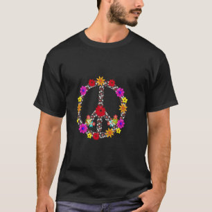 Outdoor-Blumen-Friedenszeichen-Pyjama-Symbol für K T-Shirt
