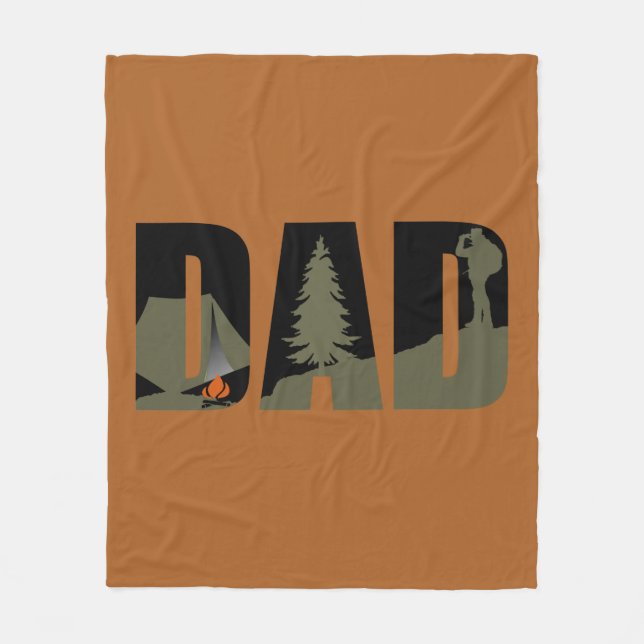 Outdoor Camping Papa glücklicher Camper Fleecedecke (Vorderseite)