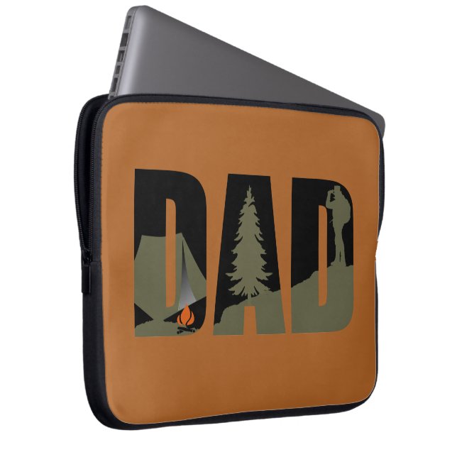 Outdoor Camping Papa glücklicher Camper Laptopschutzhülle (Vorne Rechts)
