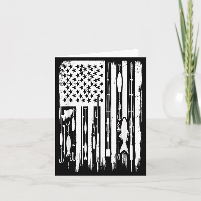 Outdoor Fishing American Flag Fisherman Fish Lover Karte (Vorderseite)