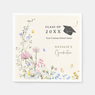 Outdoor Floral Garden Graduate Party Paper Napkin Serviette
