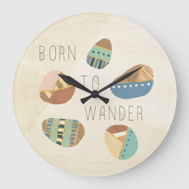 Outdoor Geo IX Born Große Wanduhr (Vorderseite)
