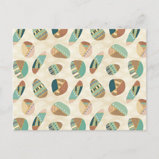 Outdoor Geo Step | Aquamarines Muster Postkarte (Vorderseite)