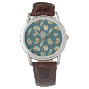 Outdoor Geo Step Blaues Muster Armbanduhr