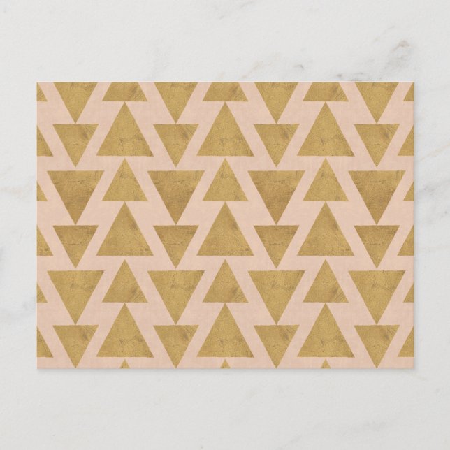 Outdoor Geo Step | Geometrisches Muster aus Gold u Postkarte (Vorderseite)