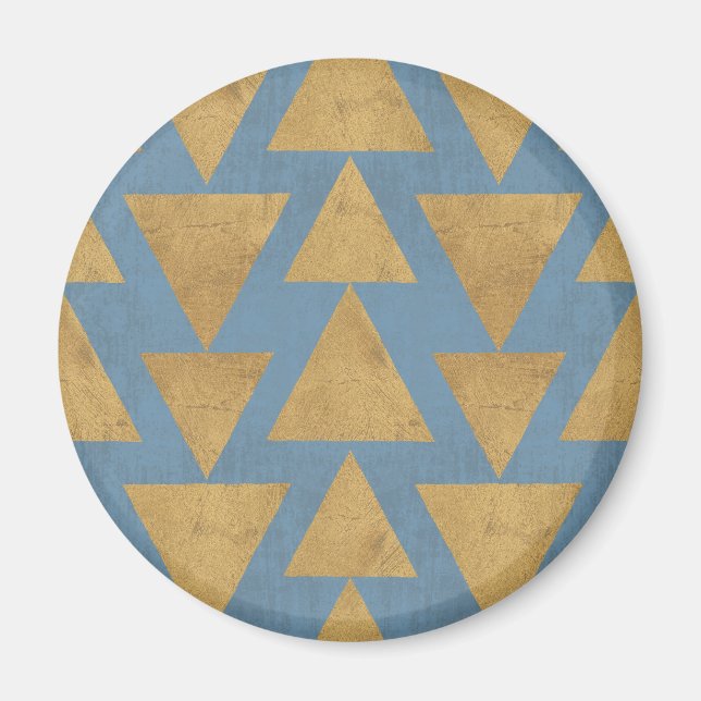 Outdoor Geo Step | Gold & Blue Muster Magnet (Vorne)