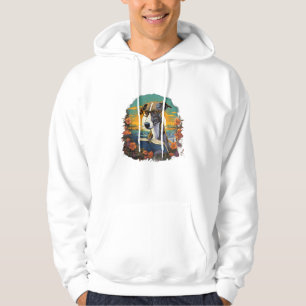 Outdoor Greyhound Dog Reading Book Hoodie