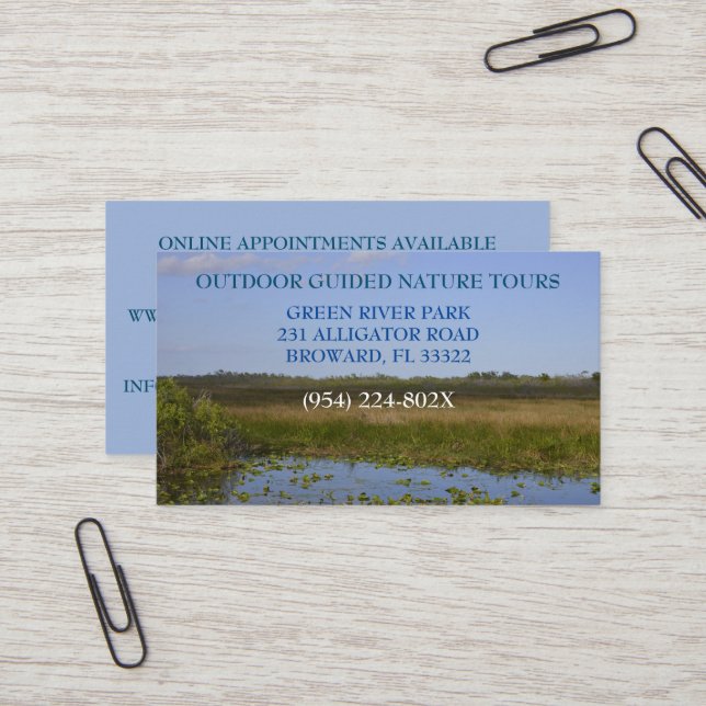 Outdoor Guided Nature Tours Camping Wandern Visitenkarte (Vorderseite/Rückseite Beispiel)