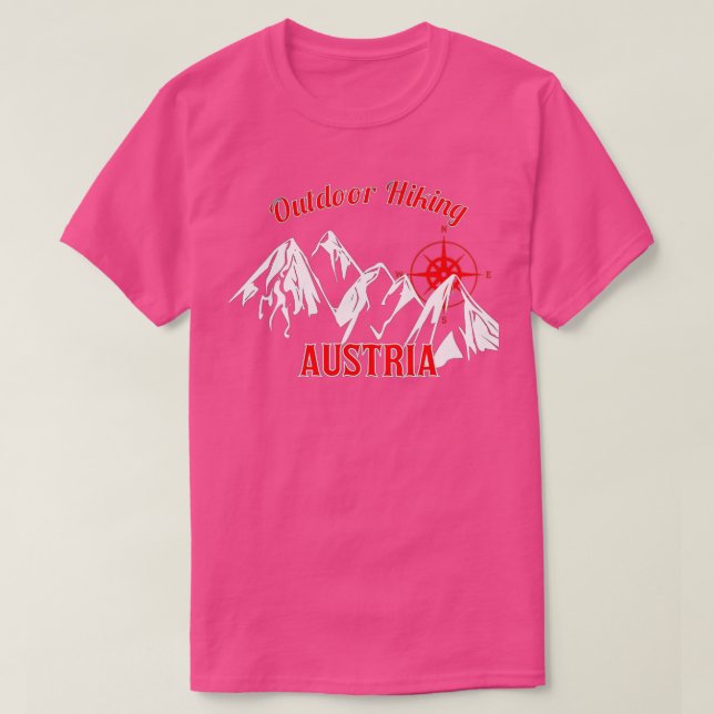 Outdoor Hiking Austria Mountain Compass  T-Shirt (Design vorne)