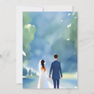 Outdoor Hochzeit Hübsche Wasserfarbenbrille und -g Einladung