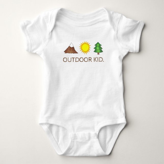 Outdoor KID Mountain Sunshine Pine Tree Woods Camp Baby Strampler (Vorderseite)