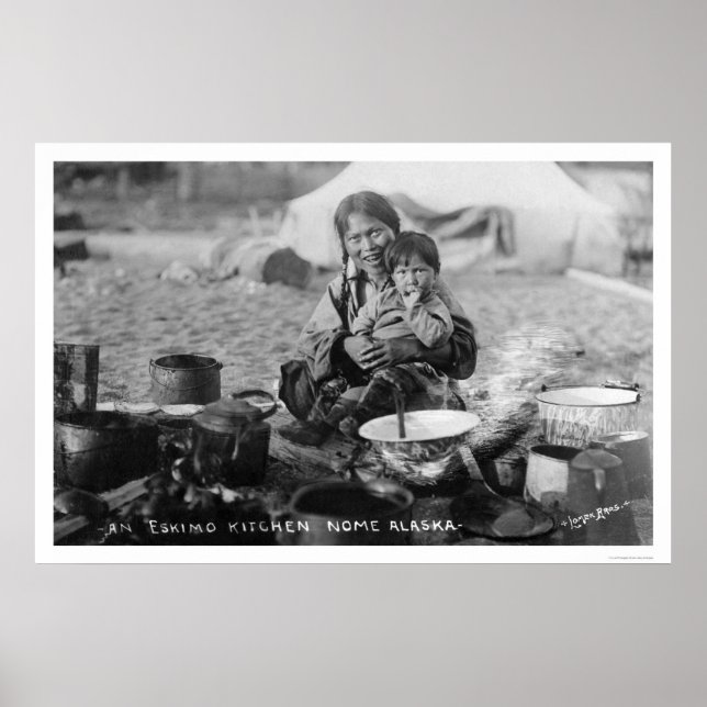 Outdoor Kitchen Nome, Alaska 1916 Poster (Vorne)