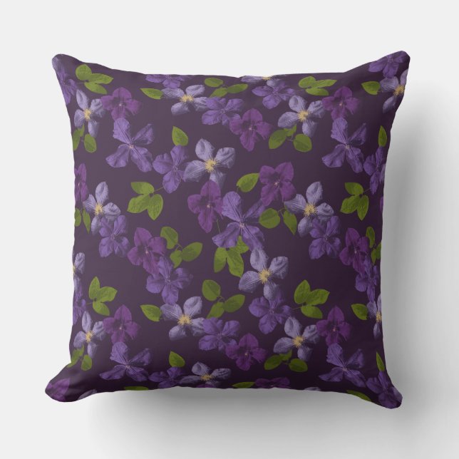 Outdoor Lila Clematis Blume Piazza della Riforma Kissen (Vorderseite)
