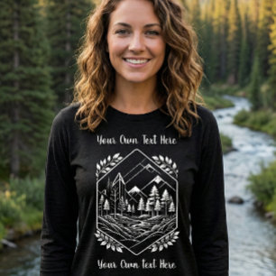 Outdoor Line Art Bergabenteuer Ihr Text Tri-Blend Shirt