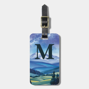 Outdoor-Mountain-Trek-Stil Chic Monogram Teal Gepäckanhänger