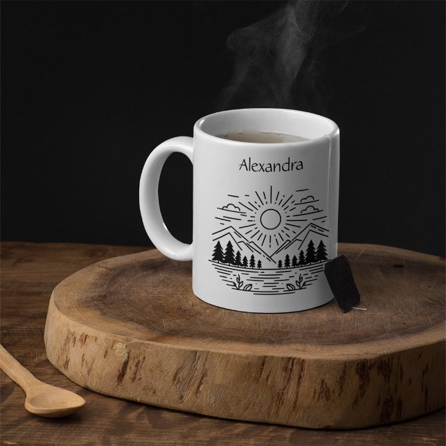Outdoor Mountain Wanderfreund personalisierter Kaf Kaffeetasse (Von Creator hochgeladen)