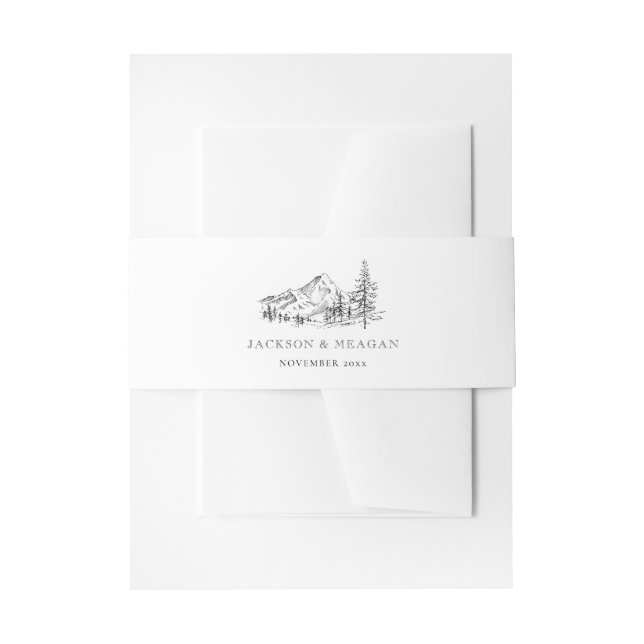 Outdoor Mountain Woodland Hochzeit Einladung Einladungsbanderole (Vorderseite Beispiel)