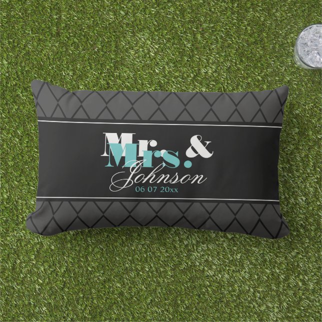 Outdoor Mr. und Mrs. throw Kissen für frisch vermä (Gras)