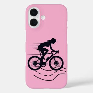 Outdoor-MTB-Fahrer-Silhouette-Design iPhone 16 Hülle
