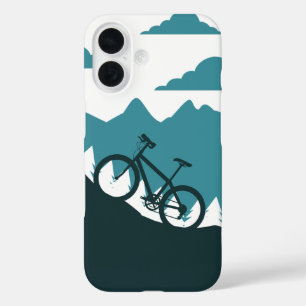 Outdoor-MTB-Fahrer-Silhouette-Design iPhone 16 Hülle