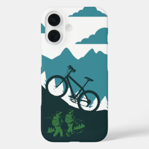 Outdoor-MTB-Fahrer-Silhouetten-Design iPhone 16 Hülle