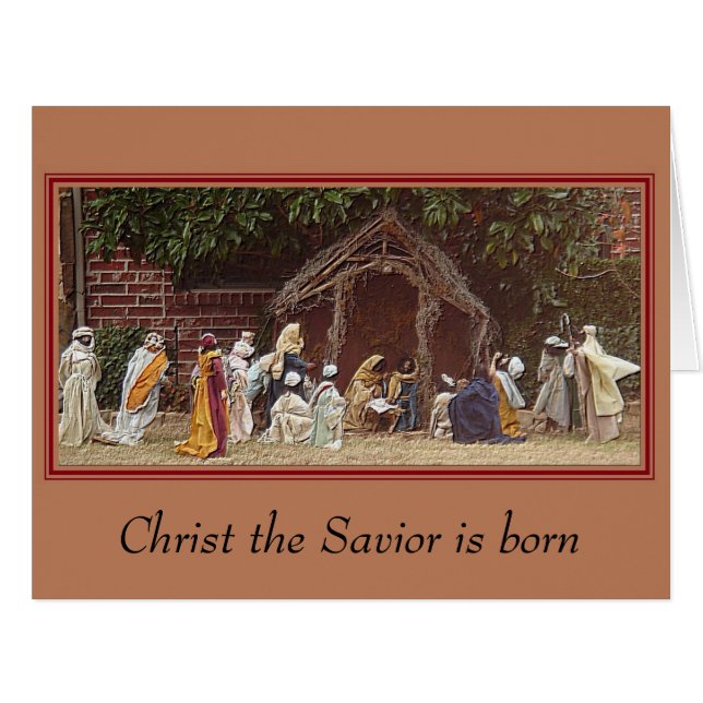 "Outdoor Nativity" 8.5 x 11 Christmas Card (Vorderseite (Horizontal))