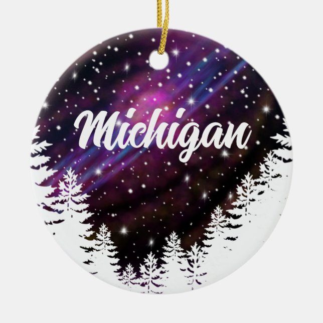 Outdoor Natur Nachthimmel - anpassbarer Text Keramik Ornament (Vorne)