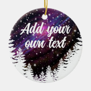 Outdoor Natur Nachthimmel - anpassbarer Text Keramik Ornament