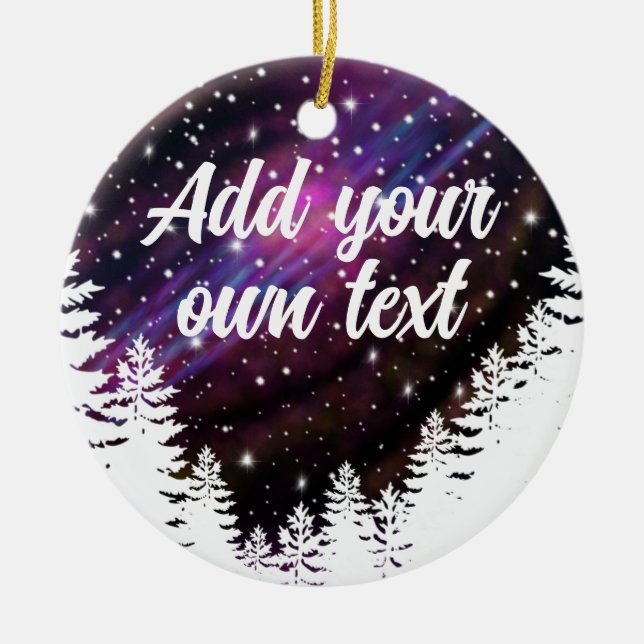 Outdoor Natur Nachthimmel - anpassbarer Text Keramik Ornament (Vorne)